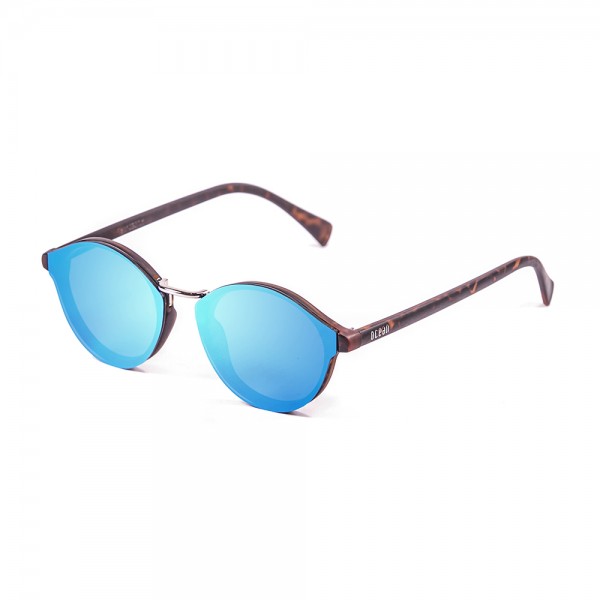 LOIRET matte demy brown / revo blue sky flat | OCEAN SUNGLASSES