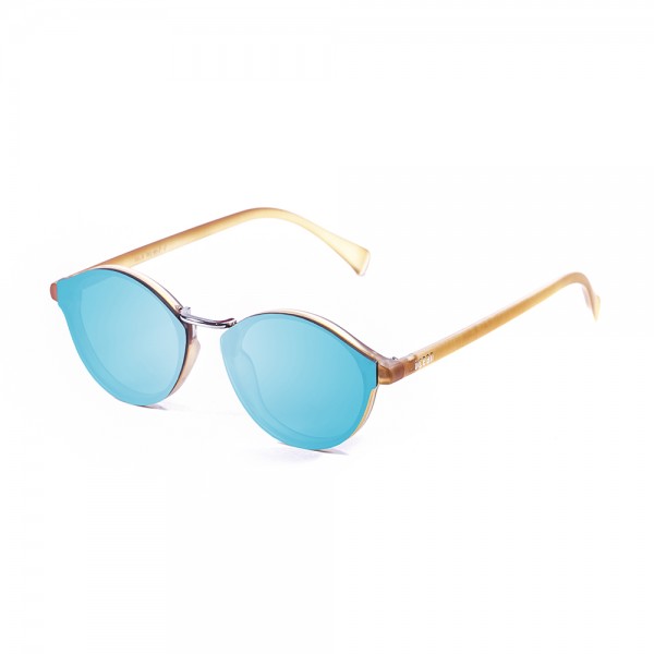 LOIRET matte light brown / revo sky blue flat | OCEAN SUNGLASSES