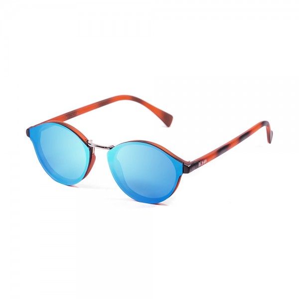 LOIRET matte brown strips / revo blue sky flat | OCEAN SUNGLASSES