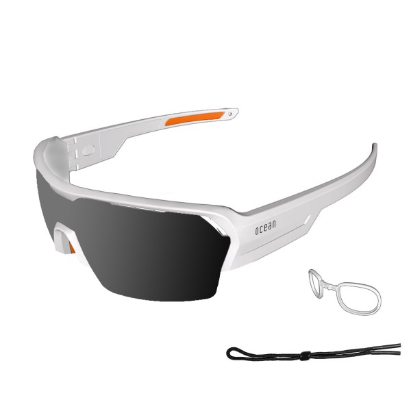 RACE matte white / smoke Nosepads & TIps: orange