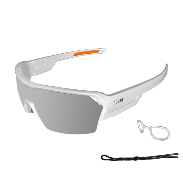 RACE matte white / revo grey Nosepads & TIps: orange