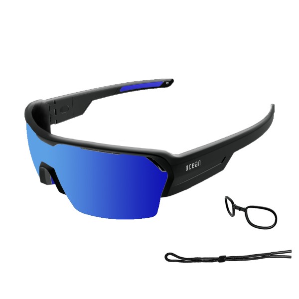 RACE shiny black / revo blue Nosepads & TIps: blue