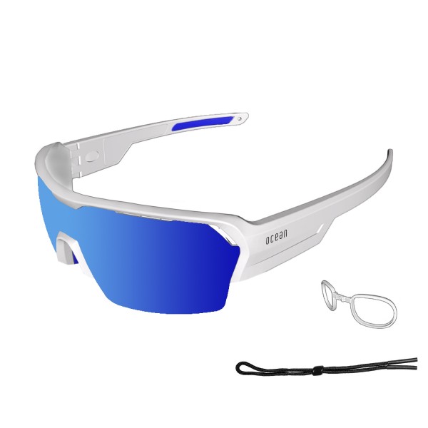 RACE matte white / revo blue Nosepads & TIps: blue