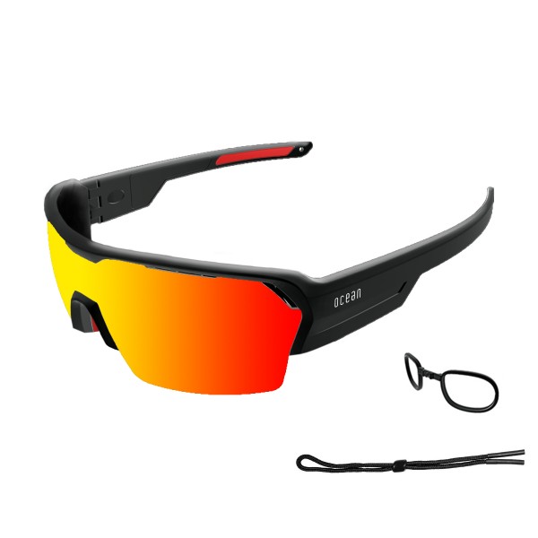 RACE shiny black / revo red Nosepads & TIps: red