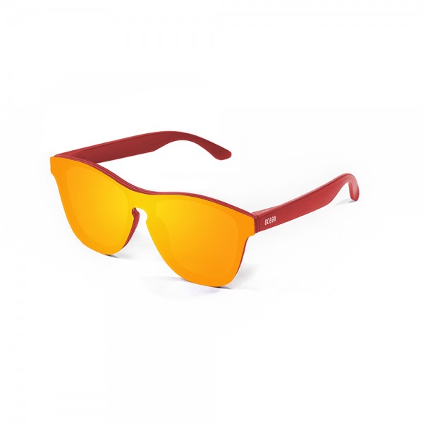 SOCOA matte red transparent / revo yellow flat | OCEAN SUNGLASSES