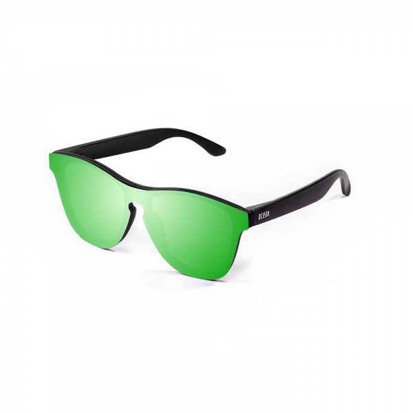 SOCOA matte black / green mirror flat | OCEAN SUNGLASSES