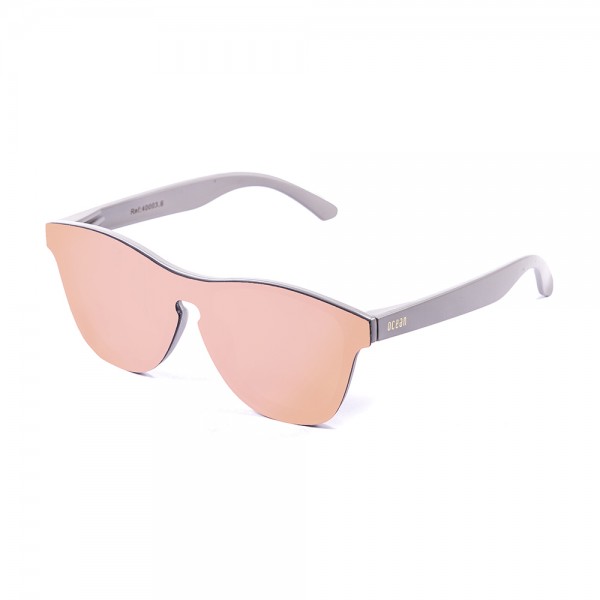 SOCOA matte solid grey / revo pastel pink flat | OCEAN SUNGLASSES