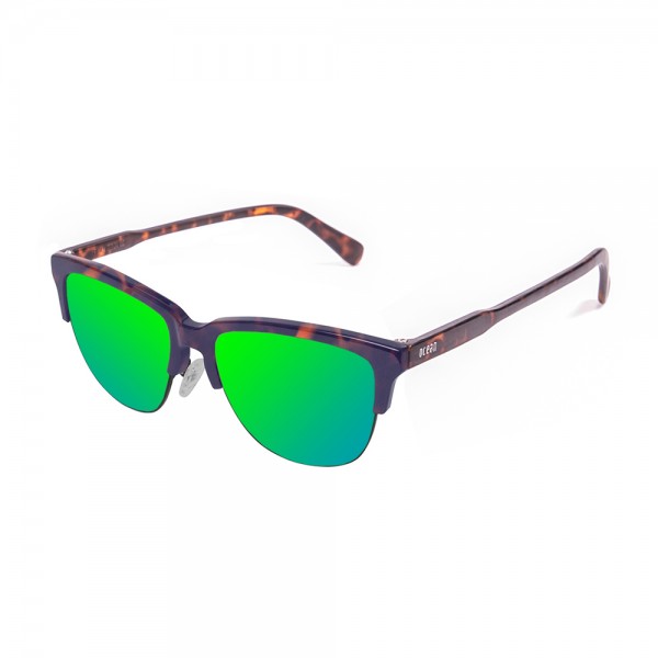 LAFITENIA matte demy brown / revo green flat | OCEAN SUNGLASSES