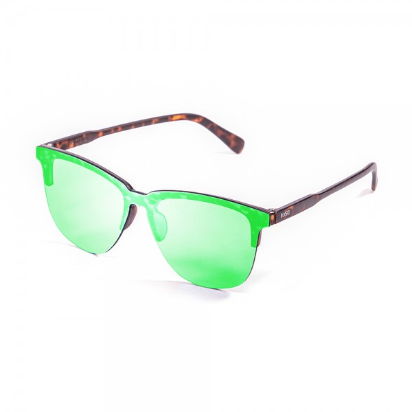 LAFITENIA matte demy brown / revo green flat | OCEAN SUNGLASSES