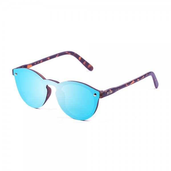 MILAN flat lens sunglasses lens color revo blue sky frame matte demy brown