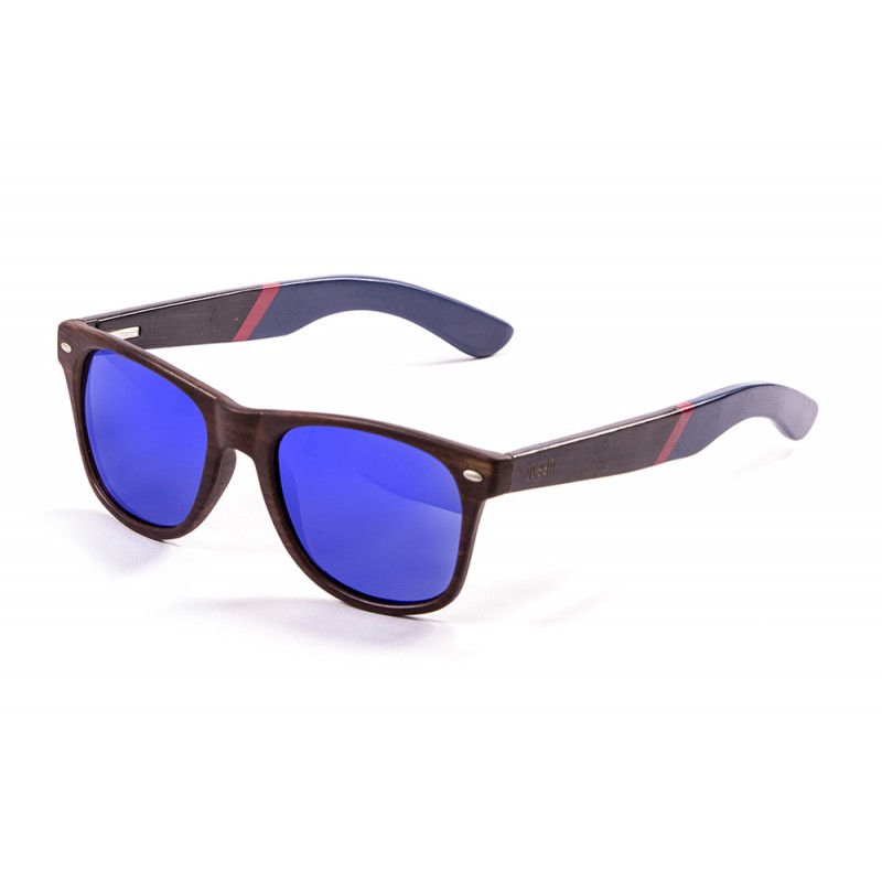 frendy bamboo wood sunglasses brown revo blue red