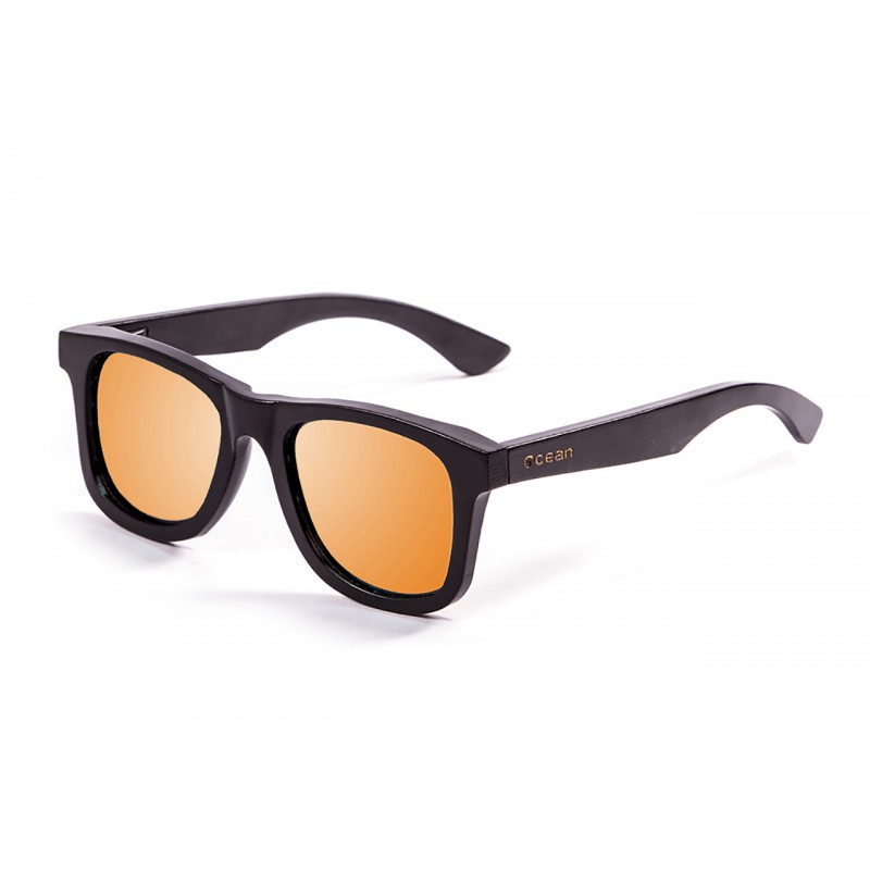 black bamboo wood sunglasses orange