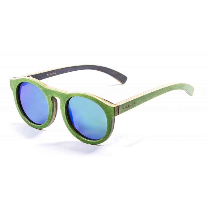 FIJI BAMBOO SKATE WOOD SUNGLASSES GREEN