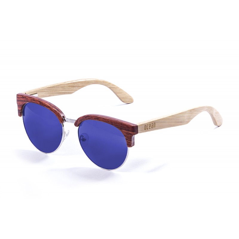 medano bamboo wood sunglasses revo blue